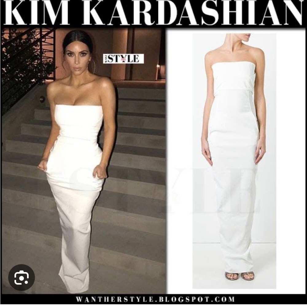 Rick Owens White Bustier Gown